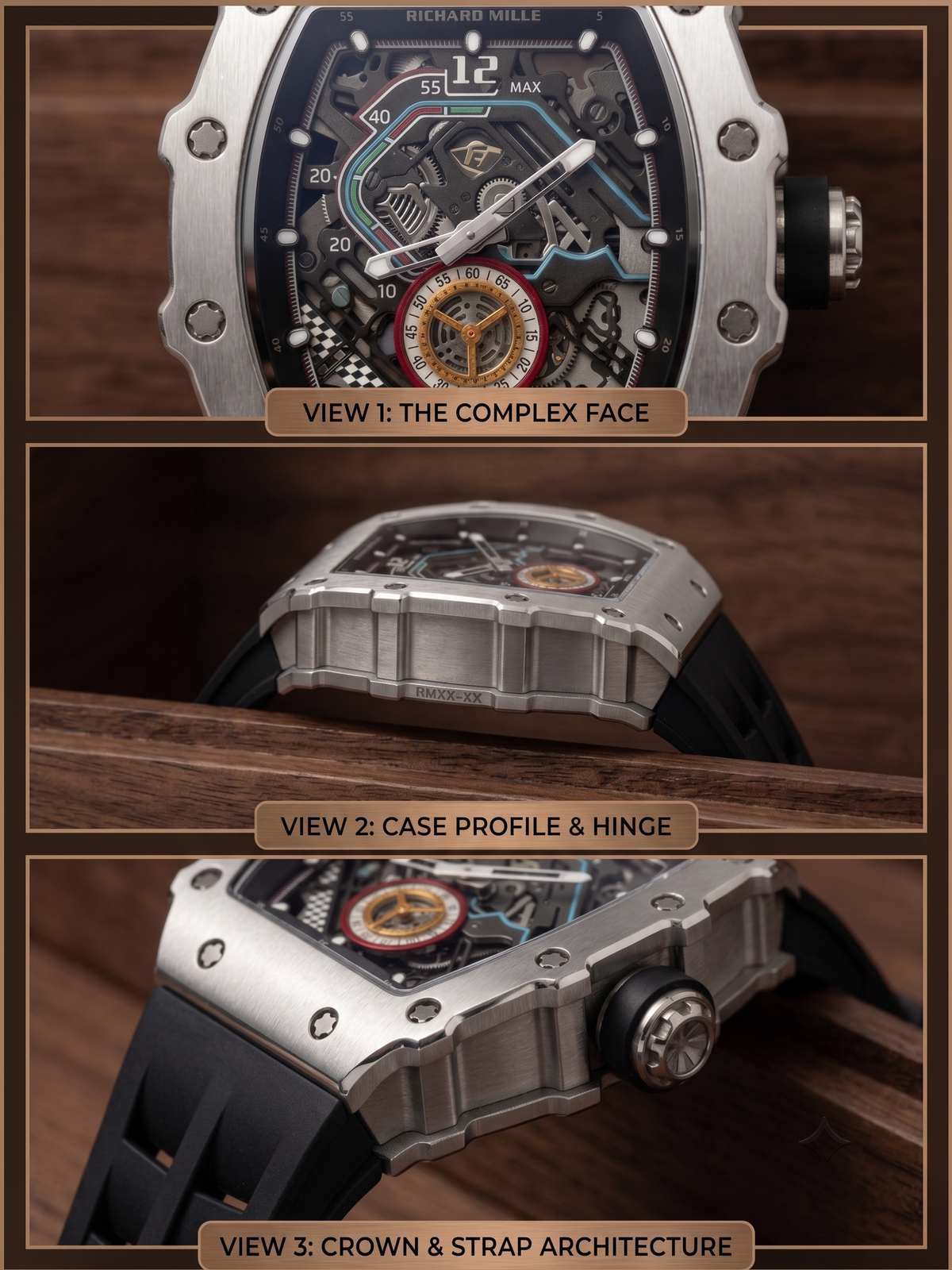 Richard Mille Inspired Motorsport Skeleton Tonneau Watch with Speedometer Sub-Dial