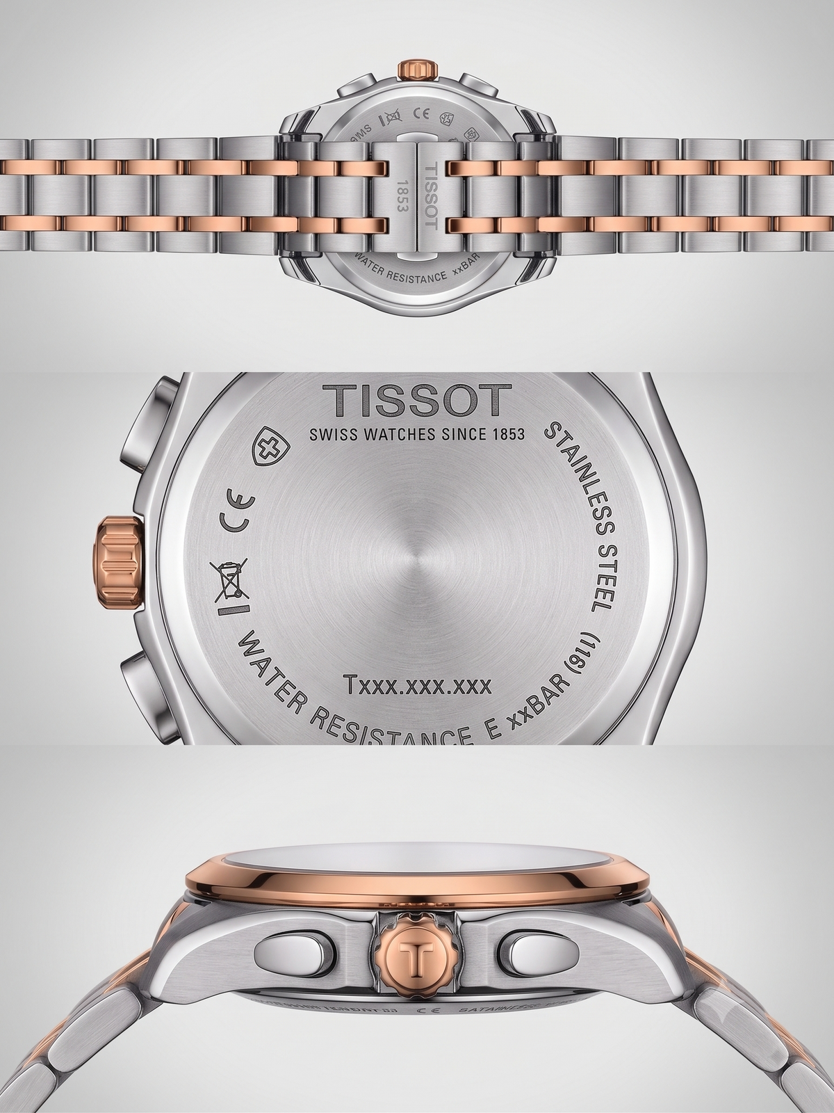 Tissot Chronograph Men’s Dress Watch – Two-Tone Stainless Steel & Rose Gold