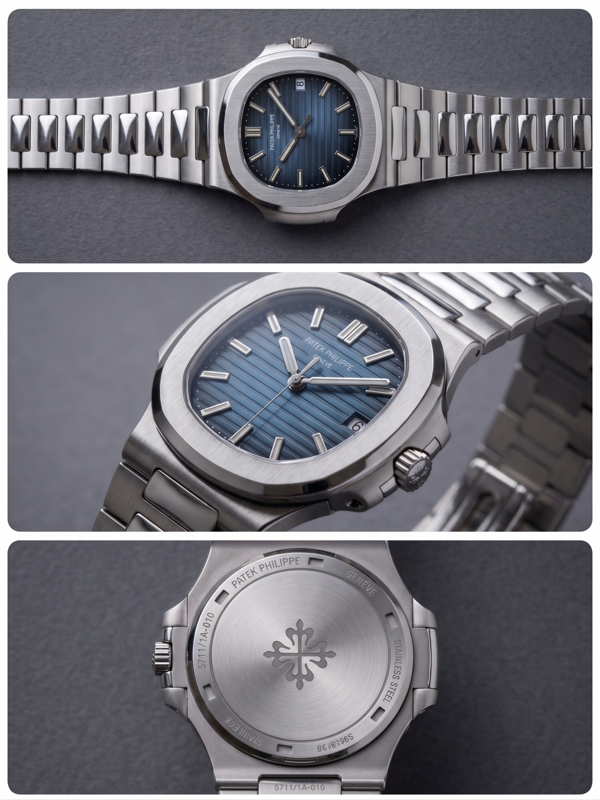 Patek Philippe Nautilus Edition Men’s Quartz Watch (Sunburst Blue)