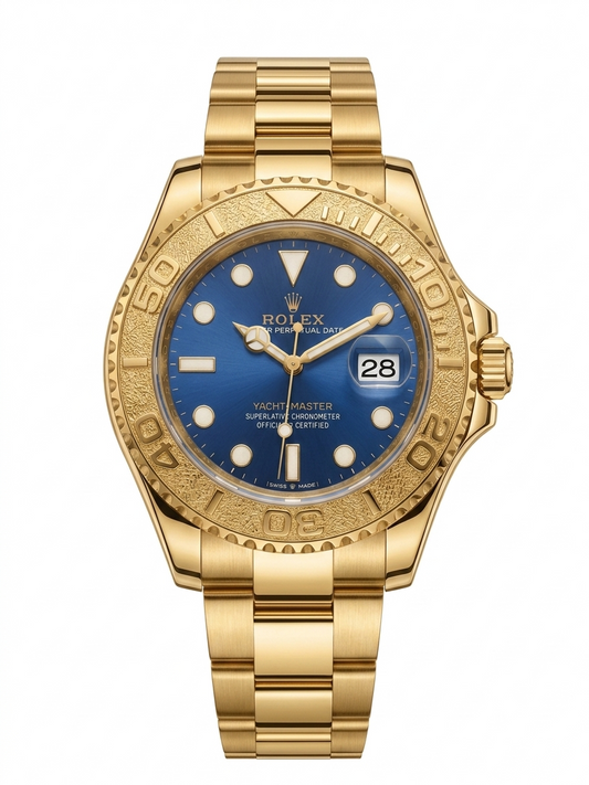 Rolex Yacht-Master Gold Edition – Sunray Blue Dial Quartz Watch