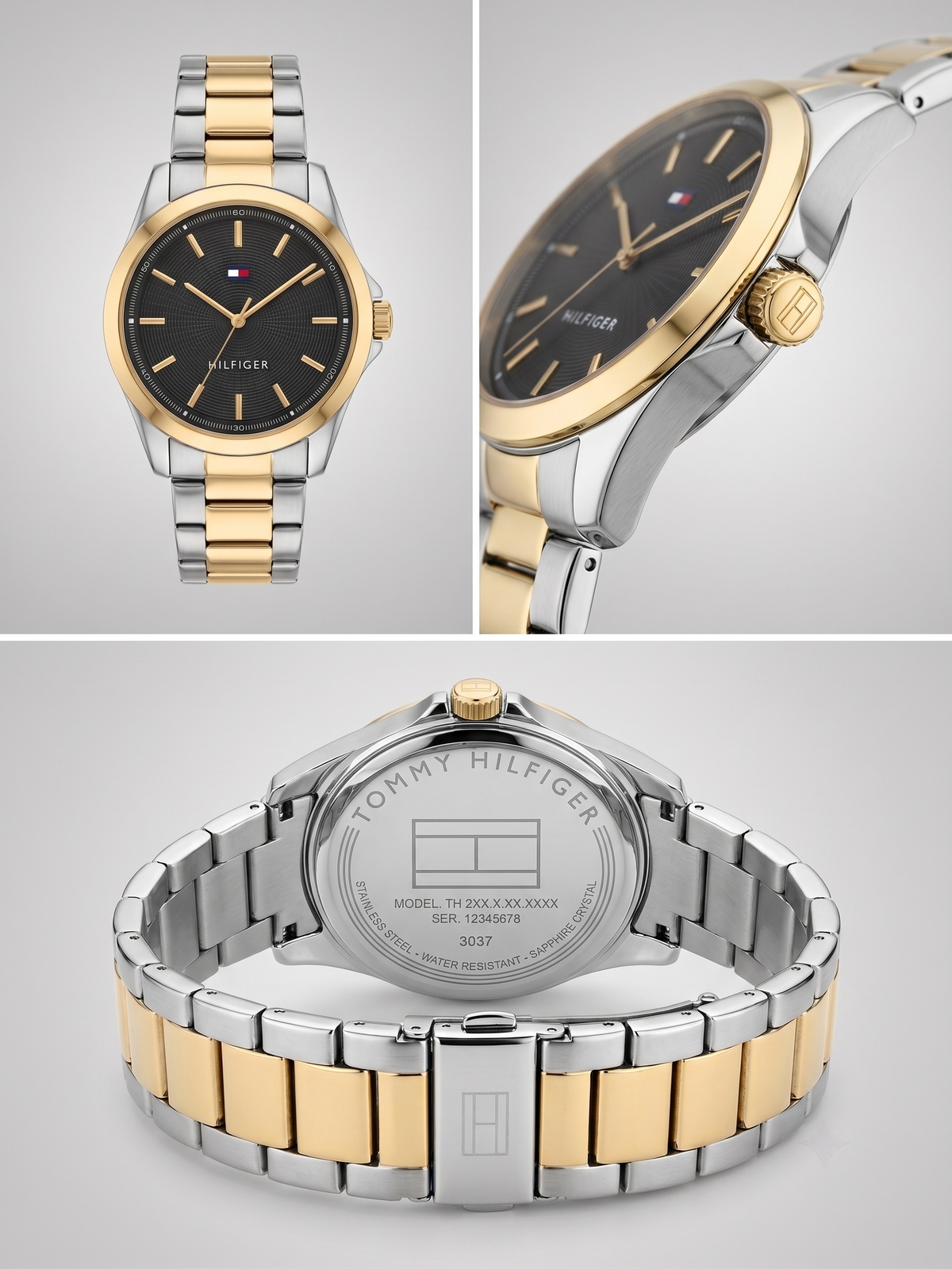 Tommy Hilfiger Two-Tone Gold & Black Dial Watch