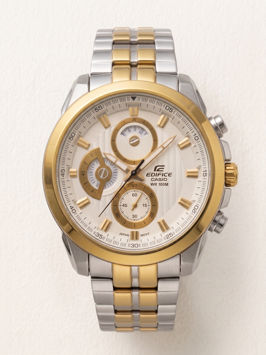Casio Edifice EF-547D Chronograph White Dial Two-Tone Men’s Watch