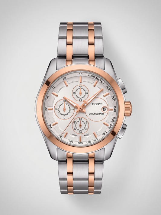 Tissot Chronograph Men’s Dress Watch – Two-Tone Stainless Steel & Rose Gold