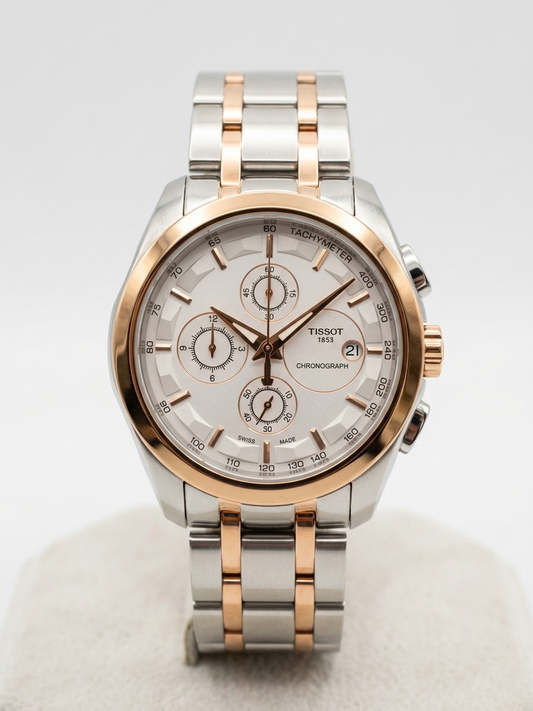 Tissot Executive Multi-Dial Chronograph – Two-Tone Stainless Steel & White Dial