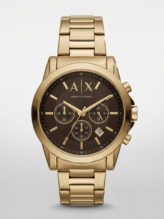 A|X Armani Exchange Hampton Gold-Tone Multi-Dial Quartz Chronograph Watch
